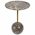 Приставной столик Jenice, мрамор/нержавеющая сталь, D40cm H55cm