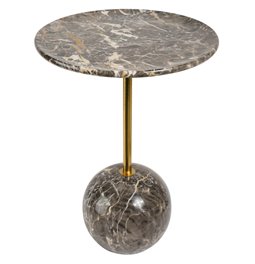 Side table Jenice, marble/stainless steel, D40cm H55cm
