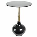 Приставной столик Jenne, черный/золотой цвет, мрамор/нержавеющая сталь, D40cm H55cm