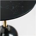 Приставной столик Jenne, черный/золотой цвет, мрамор/нержавеющая сталь, D40cm H55cm