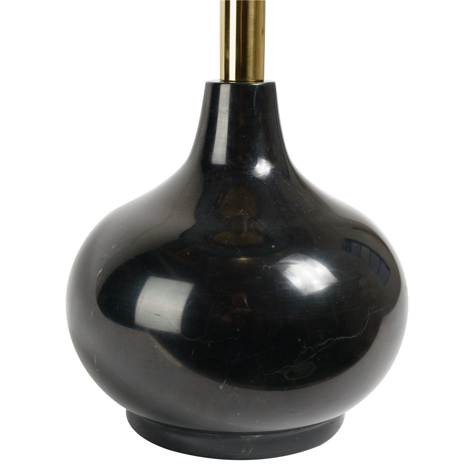 Приставной столик Jenne, черный/золотой цвет, мрамор/нержавеющая сталь, D40cm H55cm