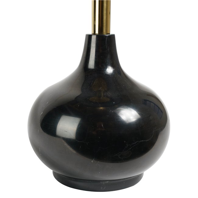 Приставной столик Jenne, черный/золотой цвет, мрамор/нержавеющая сталь, D40cm H55cm