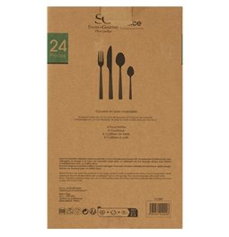 Cutlery set for 6 person ALICE, 24 pcs., silver color, H27x17x6.5cm