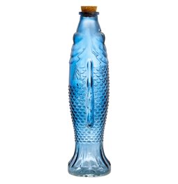 Decanter with cork FISH OCEANIA, blue, 540ml, H27x9x7cm