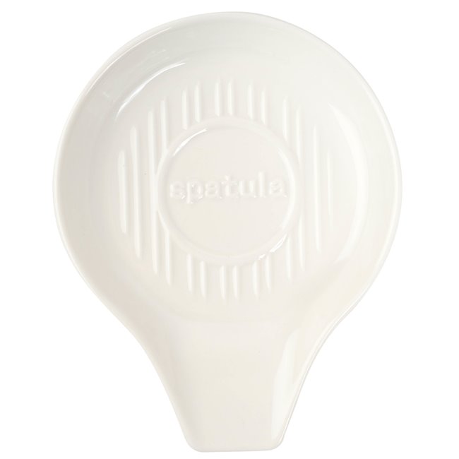 Ceramic spoon holder, white, H2x15x12cm
