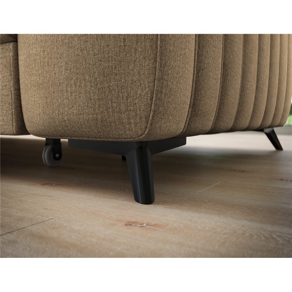 Угловой диван Elkanedo L, раздвижной, Nube 20, бархат, светло-коричневый, H86x269x204cm