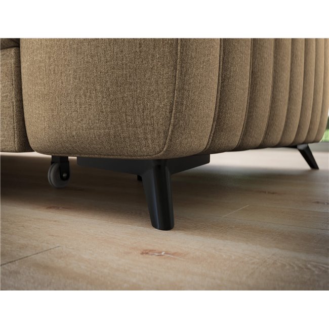 Угловой диван Elkanedo L, раздвижной, Nube 20, бархат, светло-коричневый, H86x269x204cm