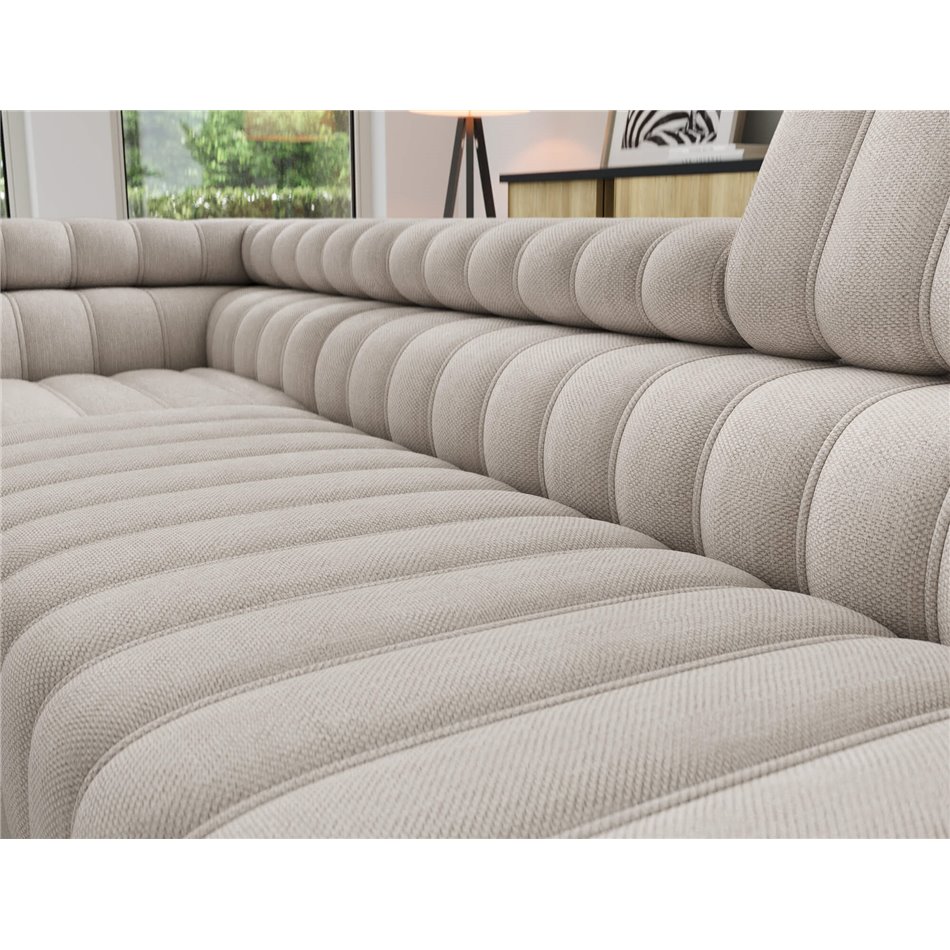 Угловой диван Elkanedo L, раздвижной, Raquel 18, бежевый, H86x269x204cm