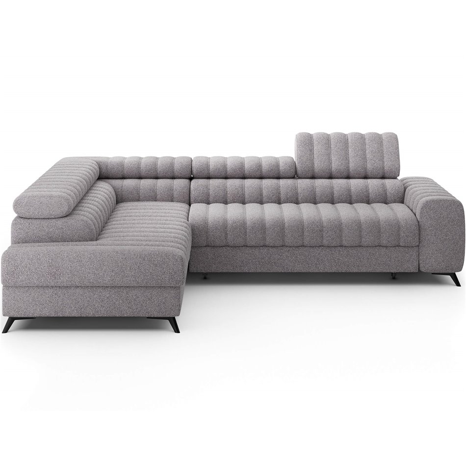 Угловой диван Elkanedo L, раздвижной, Paolli 04, серый, H86x269x204cm
