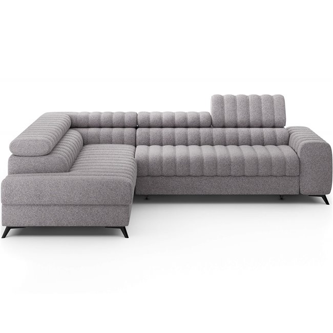 Угловой диван Elkanedo L, раздвижной, Paolli 04, серый, H86x269x204cm