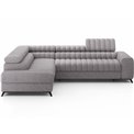 Угловой диван Elkanedo L, раздвижной, Paolli 04, серый, H86x269x204cm
