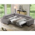 Угловой диван Elkanedo L, раздвижной, Paolli 04, серый, H86x269x204cm