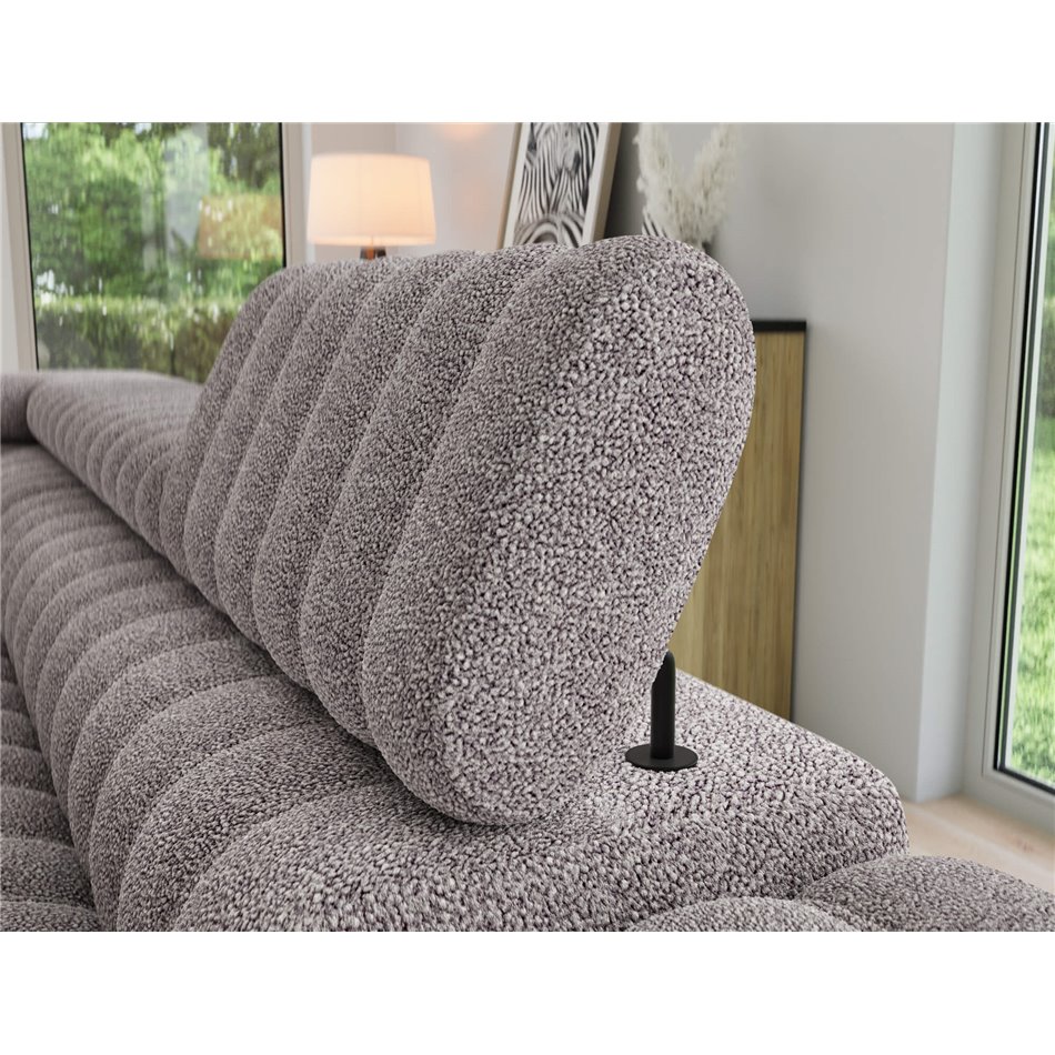 Угловой диван Elkanedo L, раздвижной, Paolli 04, серый, H86x269x204cm