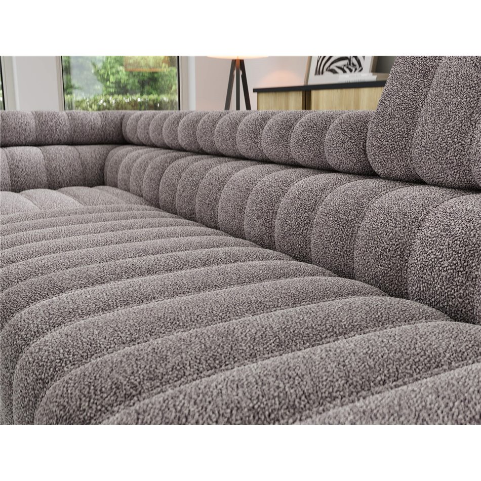 Угловой диван Elkanedo L, раздвижной, Paolli 04, серый, H86x269x204cm