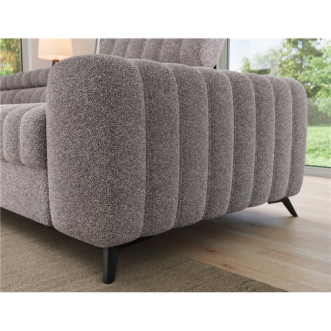 Угловой диван Elkanedo L, раздвижной, Paolli 04, серый, H86x269x204cm