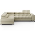 Угловой диван Elkanedo L, раздвижной, Monolith 04, бархат, бежевый, H86x269x204cm
