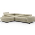 Угловой диван Elkanedo L, раздвижной, Monolith 04, бархат, бежевый, H86x269x204cm