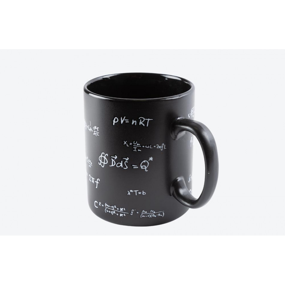 Black stoneware mug  Mathematic,13x11cm
