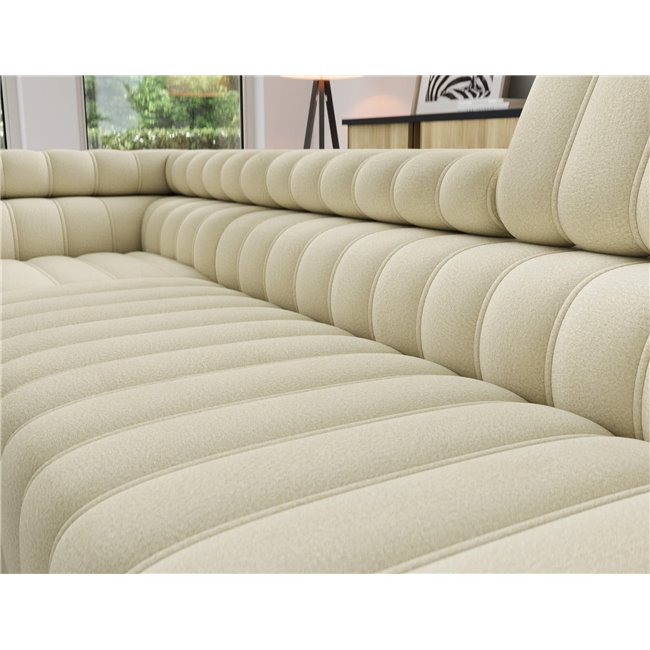 Угловой диван Elkanedo L, раздвижной, Monolith 04, бархат, бежевый, H86x269x204cm