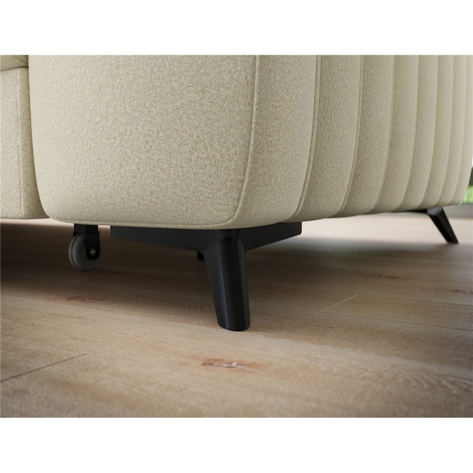 Угловой диван Elkanedo L, раздвижной, Monolith 04, бархат, бежевый, H86x269x204cm