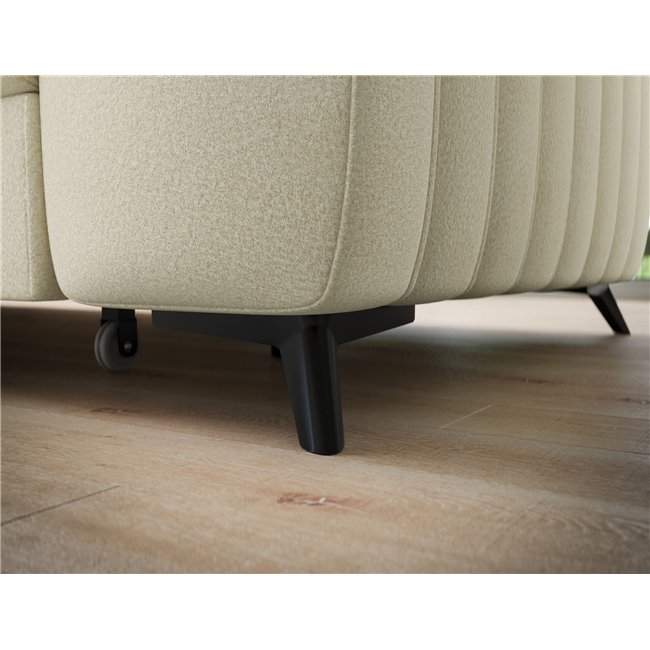 Угловой диван Elkanedo L, раздвижной, Monolith 04, бархат, бежевый, H86x269x204cm