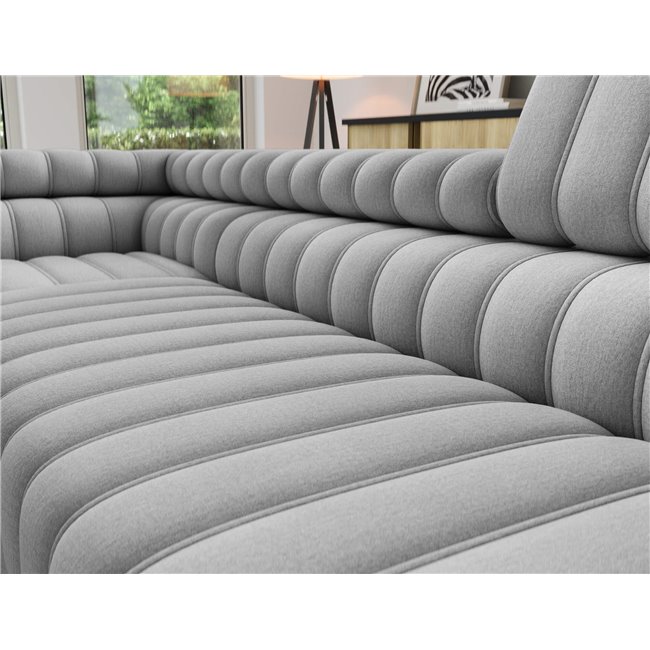 Угловой диван Elkanedo L, раздвижной, Nube 03, бархат, серый, H86x269x204cm