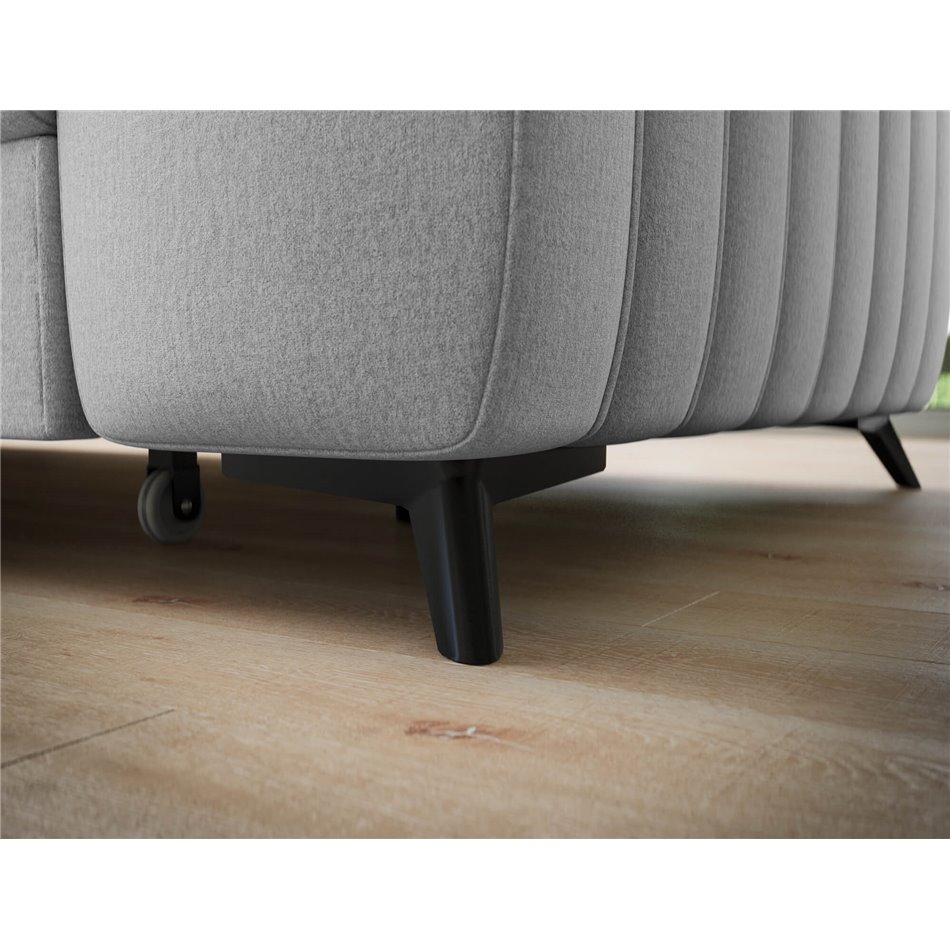 Угловой диван Elkanedo L, раздвижной, Nube 03, бархат, серый, H86x269x204cm