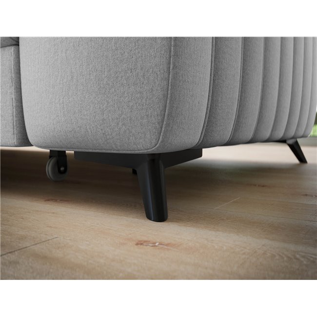 Угловой диван Elkanedo L, раздвижной, Nube 03, бархат, серый, H86x269x204cm