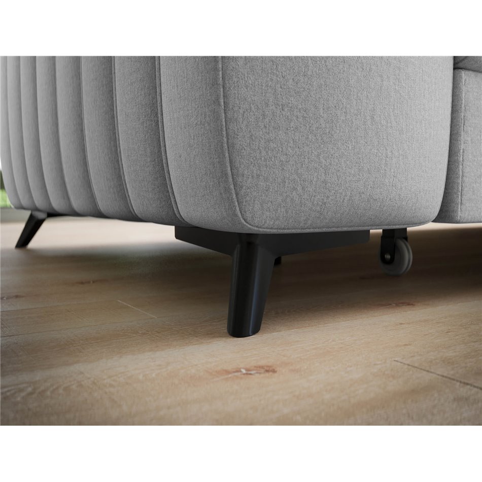 Угловой диван Elkanedo R, раздвижной, Nube 03, бархат, серый, H86x269x204cm