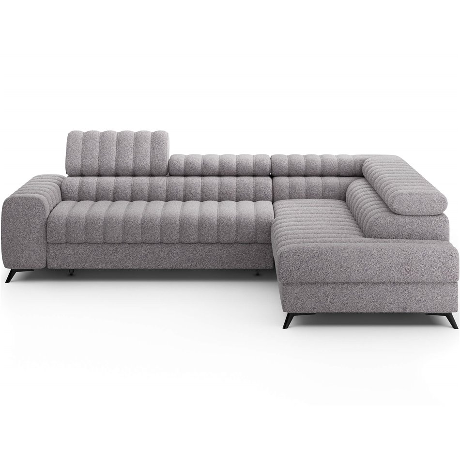 Угловой диван Elkanedo R, раздвижной, Paolli 04, серый, H86x269x204cm