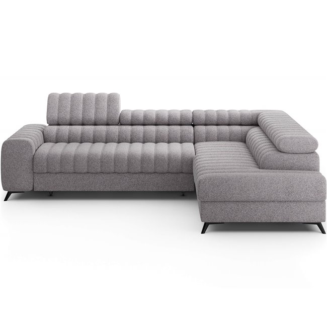 Угловой диван Elkanedo R, раздвижной, Paolli 04, серый, H86x269x204cm