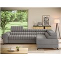 Угловой диван Elkanedo R, раздвижной, Paolli 04, серый, H86x269x204cm