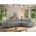 Угловой диван Elkanedo R, раздвижной, Paolli 04, серый, H86x269x204cm