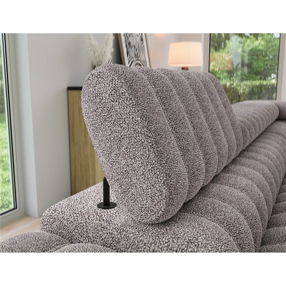 Угловой диван Elkanedo R, раздвижной, Paolli 04, серый, H86x269x204cm