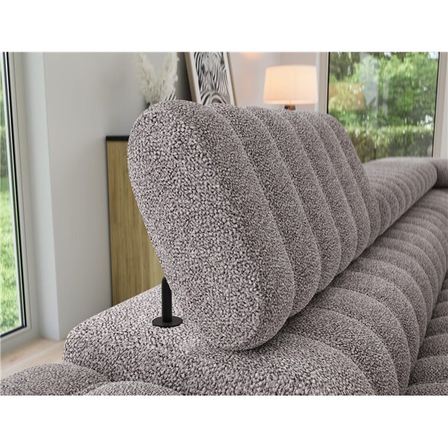 Угловой диван Elkanedo R, раздвижной, Paolli 04, серый, H86x269x204cm