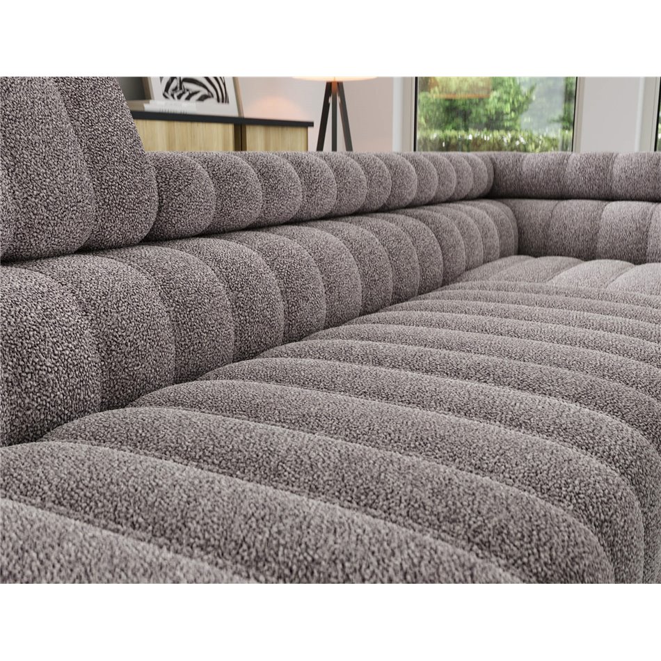 Угловой диван Elkanedo R, раздвижной, Paolli 04, серый, H86x269x204cm