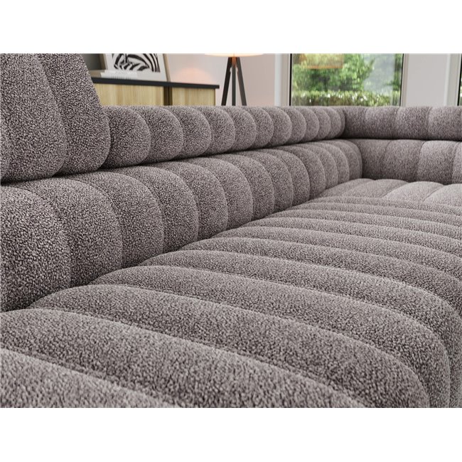 Угловой диван Elkanedo R, раздвижной, Paolli 04, серый, H86x269x204cm