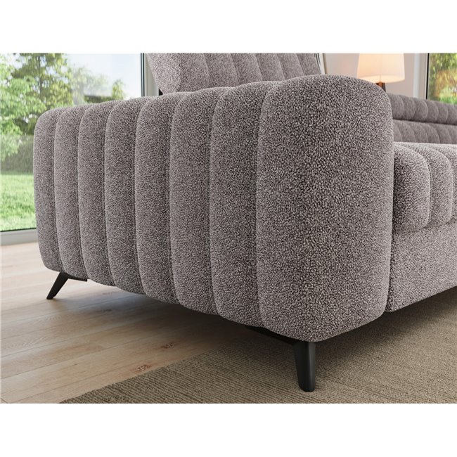 Угловой диван Elkanedo R, раздвижной, Paolli 04, серый, H86x269x204cm