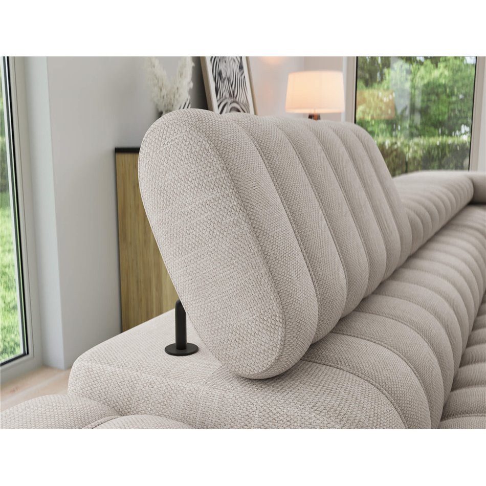 Угловой диван Elkanedo R, раздвижной, Raquel 18, бежевый, H86x269x204cm