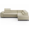 Угловой диван Elkanedo R, раздвижной, Monolith 04, бархат, бежевый, H86x269x204cm