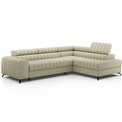 Угловой диван Elkanedo R, раздвижной, Monolith 04, бархат, бежевый, H86x269x204cm