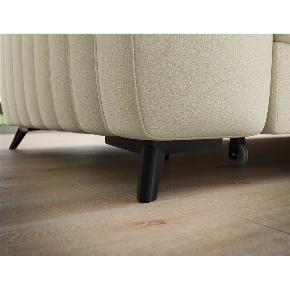 Угловой диван Elkanedo R, раздвижной, Monolith 04, бархат, бежевый, H86x269x204cm