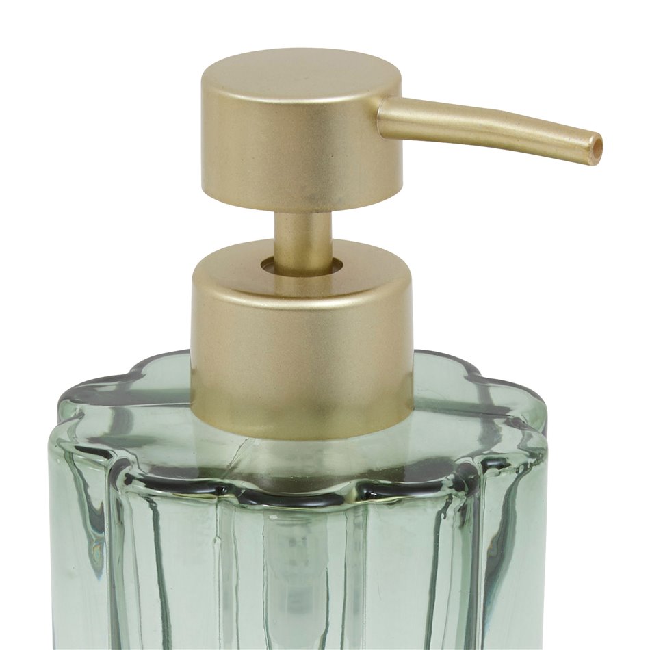 Дозатор жидкого мыла FLOREA Green, 300ml, H18cm, D7.7cm