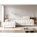 Угловой диван Elferlo L, раздвижной, Royal 01, букле, белый, H93x285x181cm