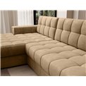 Угловой диван Elezalt L, раздвижной, Monolith 09, бархат, бежевый, H82x240x150cm