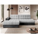 Угловой диван Elezalt L, раздвижной, Monolith 84, Monolith 97, бархат, серый, H82x240x150cm