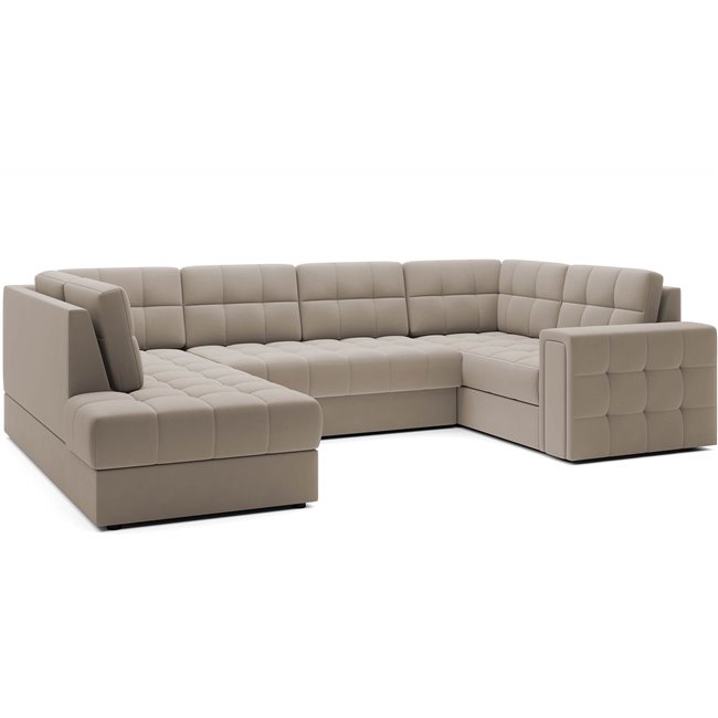 Corner sofa Elewett L, sleeping function, Sola 18, beige, H82x299x198cm