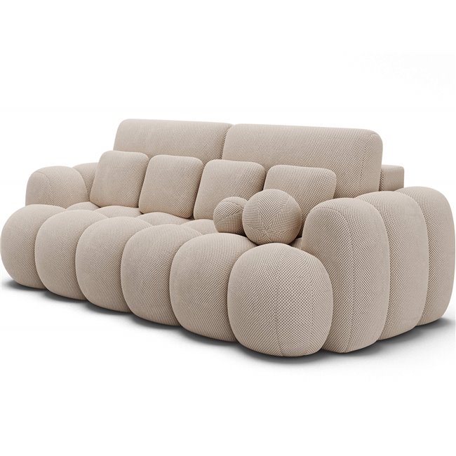 Sofa bed Elcotonn, sleeping function, Calmora 18, beige, H105x256x119cm