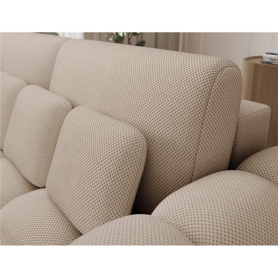 Sofa bed Elcotonn, sleeping function, Calmora 18, beige, H105x256x119cm