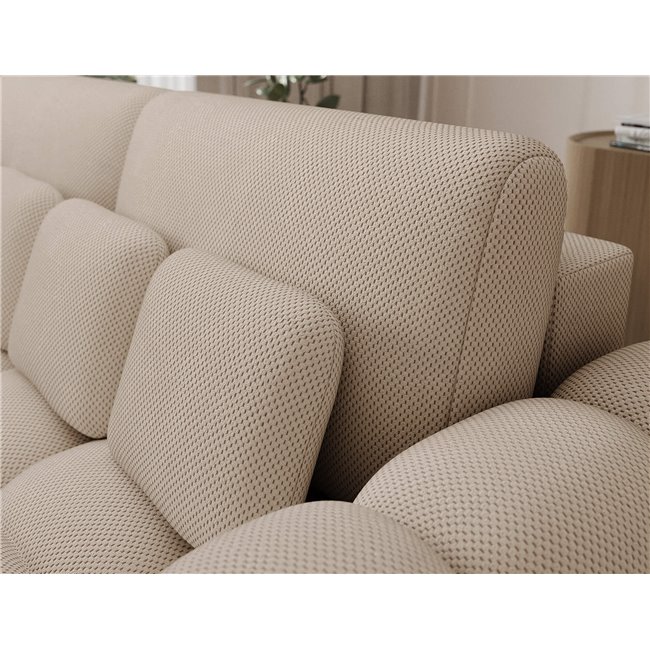 Sofa bed Elcotonn, sleeping function, Calmora 18, beige, H105x256x119cm